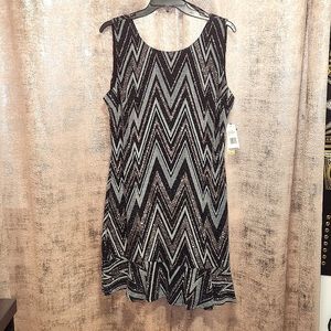 Black and rose gold shimmer dress, size 14, Sandra Darren cocktail dress